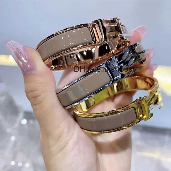 

aher mas designer luxury brand enamel bracelet luxury designer h bracelet luxury brand enamel men and women daily accessories party wedding, Black