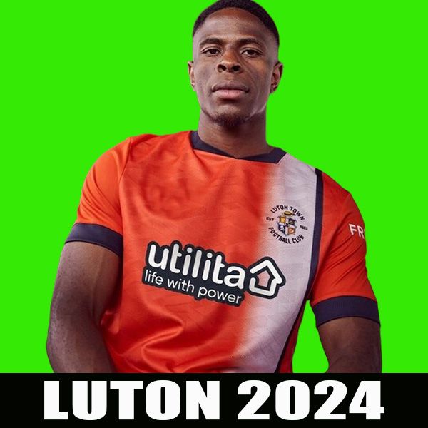 

23 24 luton town soccer jerseys bradley 2023 2024 burke hartson billy bingham curtis lansbury donaghy berry givens mick mpanzu home football, Black;yellow