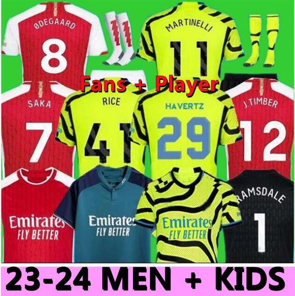 

23 24 smith rowe soccer jerseys gabriel jesus saka arsenal 2023 2024 fans player version odegaard havertz rice football shirt martinelli nke, Black;yellow