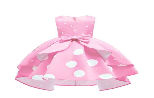 

baby girls dot puffy princess dress for party with blow in six color for212 years old6007494, Red;yellow