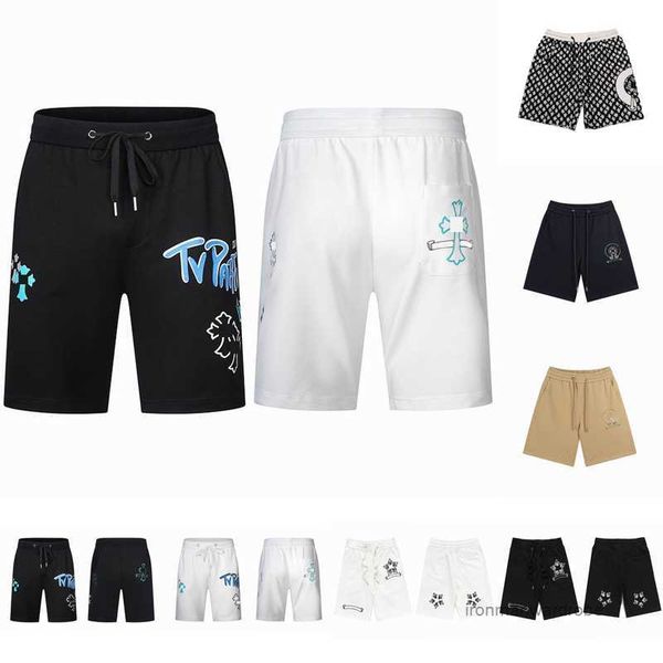 

designers mens shorts man woman chrome summer heart sanskrit cross pattern casual pants printing running sports short chromees hearts krfb, White;black