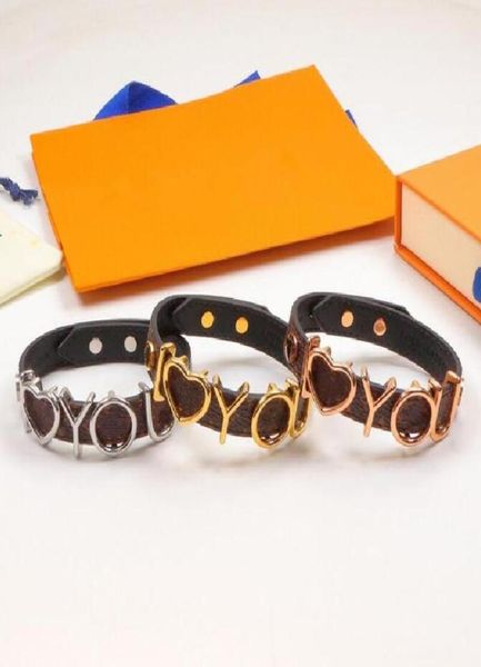 

designer women men bracelets couple jewelry love letter rose gold bracelet simple bangles charm gift7788434, Golden;silver