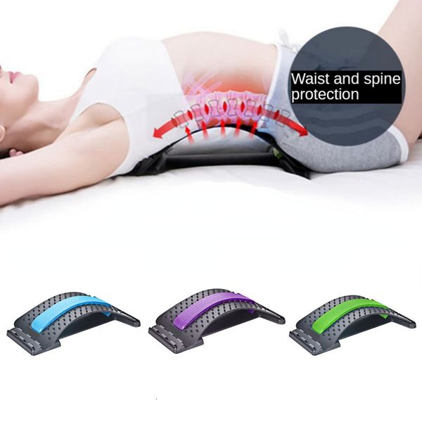 

other massage items multilevel adjustable back massager stretcher waist neck fitness lumbar cervical spine support pain relief equipment 230