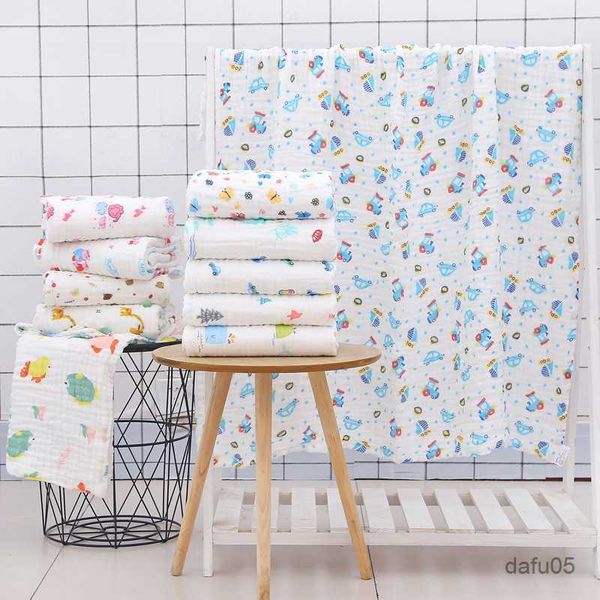 

blankets swaddling 6 layers bamboo cotton infant kids swaddle cartoon print wrap blanket sleeping warm quilt bed cover muslin baby blanket r