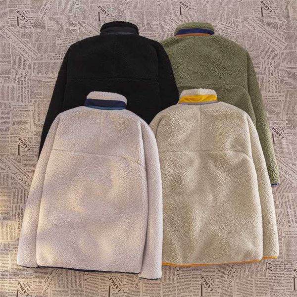 

patagonias men fleece jacket classic retro mens thick warm down designer models lamb cashmere stand collar couple winter abtb, Black;brown