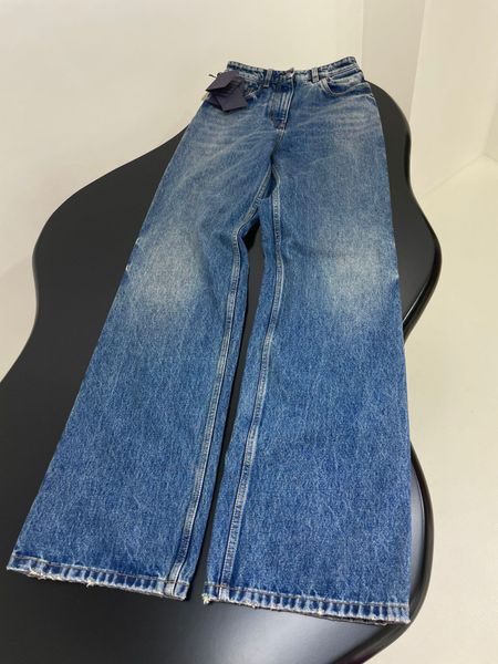 

2023 women's washed jeans selling designer brand women's wear pants fashion women's casual pants street dress blue denim pant