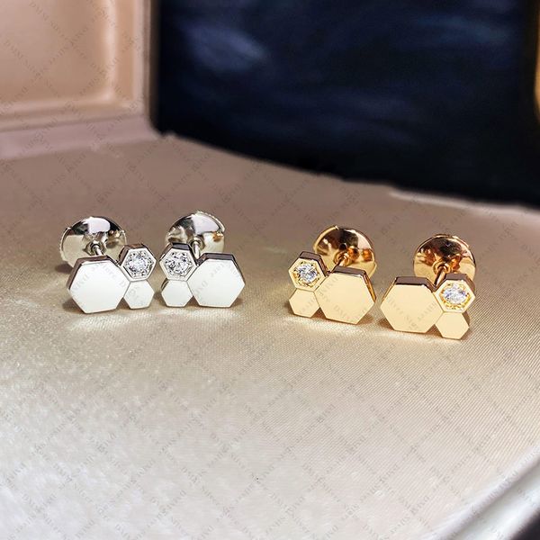 

ear cuff 925 sterling silver honeycomb stud earrings bee my love collection ladies trend fashion luxury brand jewelry christmas gift 230718