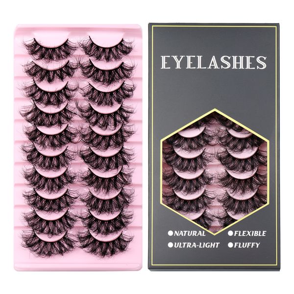 

handmade reusable curly mink fake eyelashes fluffy multilayer thick false lashes extensions naturally soft & delicate strip lashes