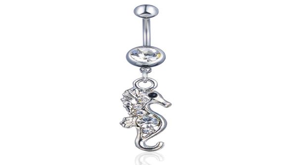 

d0282 2 colors the seahorse style belly button navel rings with mix1017632, Silver