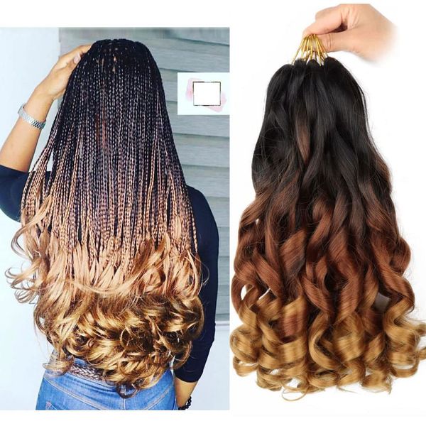 

french curly braiding hair 75g/pack pre stretched bouncy french curl braiding hair for box braids loose wavy crochet braids hair extensions, Black
