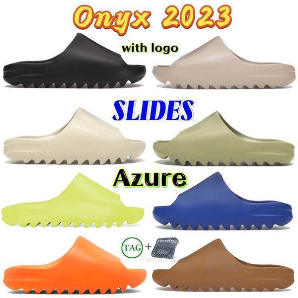 

designer slippers men women slide slider sandals onyx azure bone desert sand resin pure fashion outdoor summer beach slipper enflame orange, Black