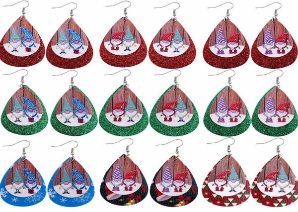 

christmas leather earrings pu faux leather light weight ghost bat skull printing dangle earrings7018970, Silver