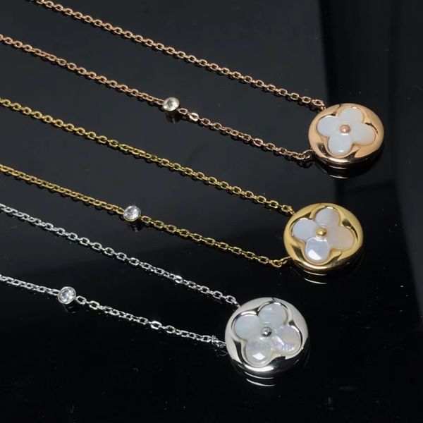 

fashion classic 4/four leaf clover necklaces pendants mother-of-pearl stainless steel plated 18k for women&girls valentine's mother&#03, Silver