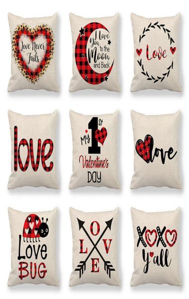 

123 designs valentines pillows case valentine039s day letter printing heart pillow cover 4545cm sofa nap cushion covers home d4765301