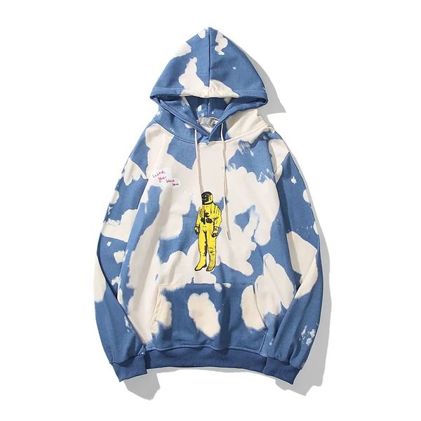 

hoodies street fashion design letter tie dye loose men's and women's terry sweater for autumn winter trendy sweatshirts, Black