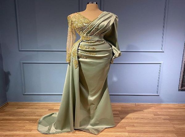 

2021 plus size arabic aso ebi luxurious mermaid prom dresses beaded crystals deep vneck evening formal party second receptio5167421, Black