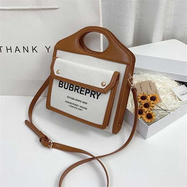 

bag 10% off designer new casual versatile crossbody women's letter canvas handbag contrast color single shoulder tidal bag