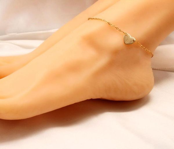 

girl fashion simple heart ankle bracelet chain beach foot sandal jewelry1059236, Red;blue