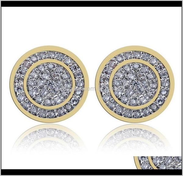 

back findings components drop delivery 2021 stud earrings for men iced out cz diamond zirconia earring womens ear ring earing ma4731605, White