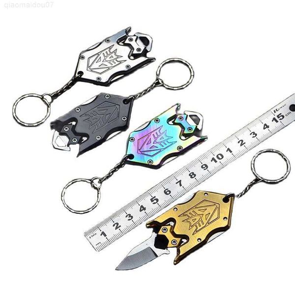 

key rings edc mini knife stainless steel pocket knife with keychain letter opener small box cutter key ring for outdoor l230719, Slivery;golden