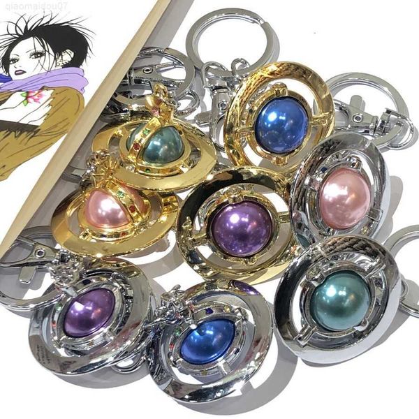 

key rings 8color anime nana oosaki nana komatsu crystal heart pendant fashion jewelry keychain key ring cosplay l230719, Slivery;golden