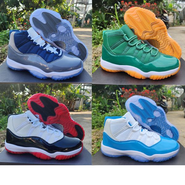 

11 neapolitan men basketball shoes 11s defining moments white/black-metallic gold outdoor sports sneakers with box unc blue green red grey y