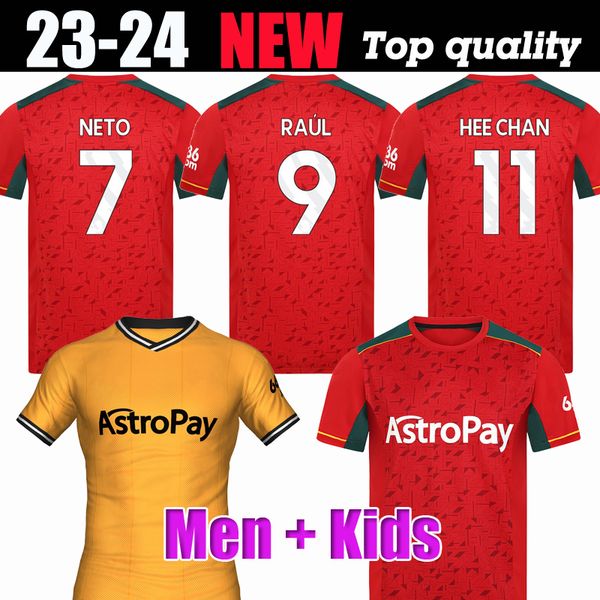 

23 24 sarabia woes soccer jerseys raul matheus neto neves traore 2023 2024 wanderers podence lemina hee chan woerhampton football shirt, Black;yellow