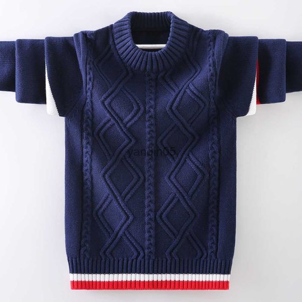 

pullover boys pullover knitting sweater children's sweater winter children's clothing keep warm new cotton clothing o-neck sweater, Blue