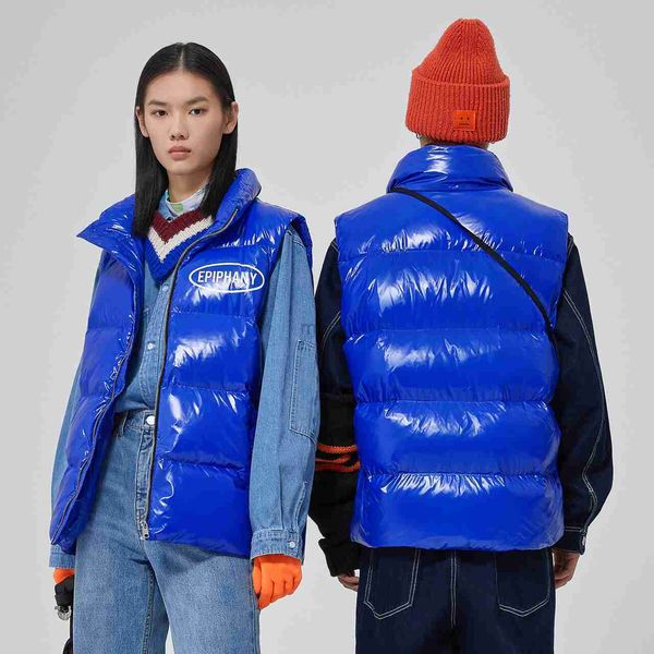 

women's down parkas metersbonwe bright down vest winter and women windproof waterproof warm down coat outerwear female puffer jacket fo, Black