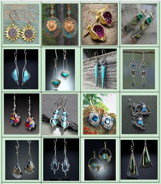 

bohemia vintage long dangle for women moonstone daisy drop earring hook earrings fashion party jewelry gift9537809, Silver