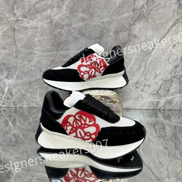 

new designer men causal shoes fashion woman leather lace up platform sole sneakers white black mens womens sneaker xsd221108