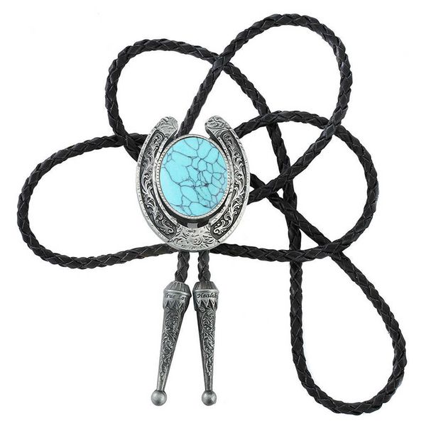 

bolo ties new western horseshoe agate turquoise bolo tie american western cowboy bolo tie hkd230719, Red