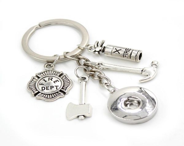 

new arrival whole snap jewelry firemen key chain handbag charm snap key chains key rings firefighter gift keychain for men wom7054124, Slivery;golden