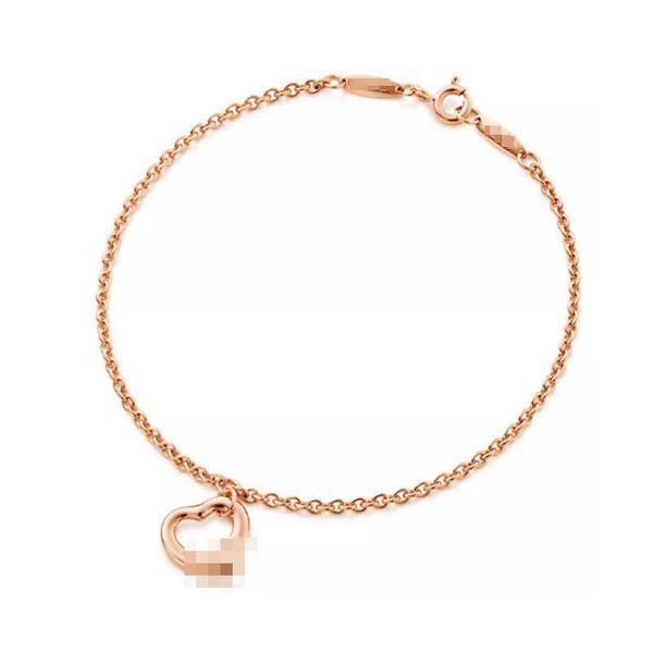 

high version tiffay s925 sterling silver heart-shaped bracelet popular on the internet ins style light luxury di family love xwl4, Black