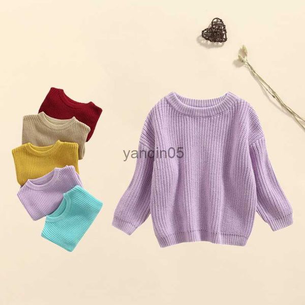 

pullover toddler baby boy girl round neck sweaters winter warm basic long sleeve candy color knit pullovers autumn winter hkd230719, Blue
