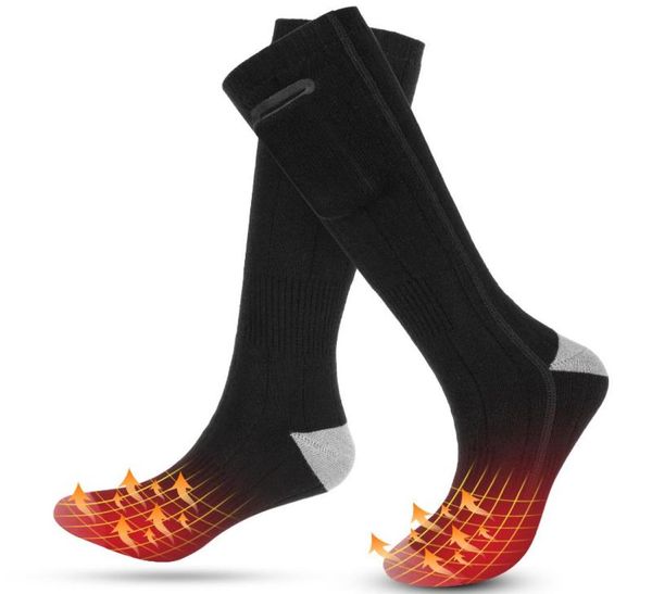 

winter warm heating socks rechargeable electric heated socks waterproof stocking for men women outdoor camping hiking skiiing7675576, Black