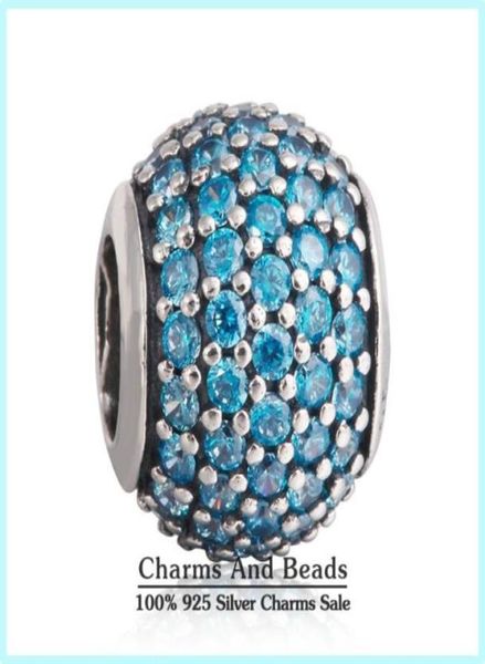 

100 925 sterling silver teal pave bead fits european pandora jewelry charm bracelets35861763581024, Black
