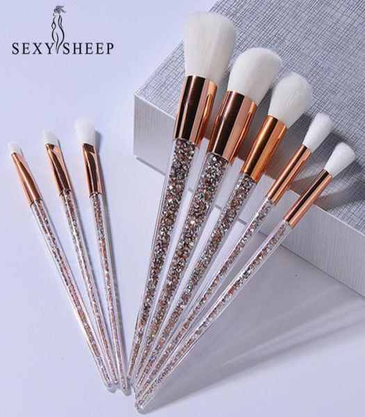

sexysheep 8 pcs glitter diamond crystal handle makeup brushes set powder foundation eyebrow face make up brush cosmetic foundati 24825582