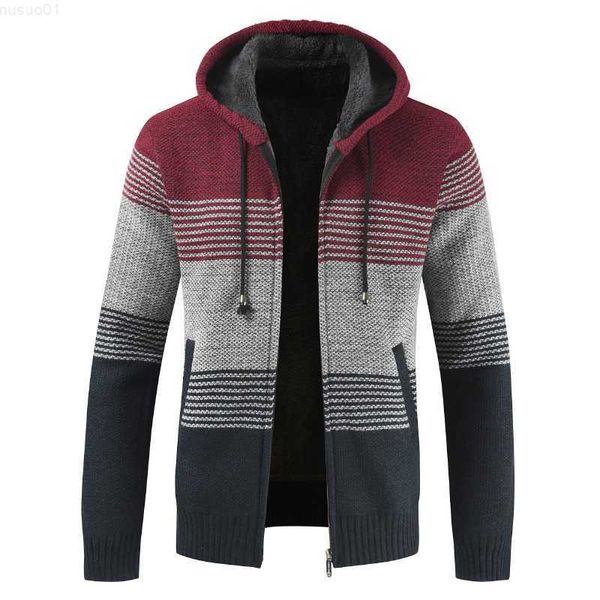 

men's sweaters men's zipper sweater autumn/winter fleece new knitwear thickened hooded jacket loose casual cardigan fashion menswe, White;black