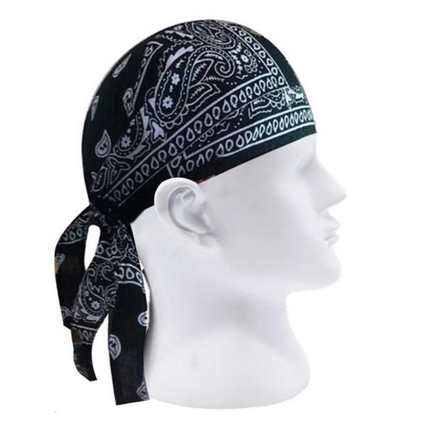 

other fashion accessories men paisley print motorcycle biker hat bandana headscarf skull cap 230718, Silver