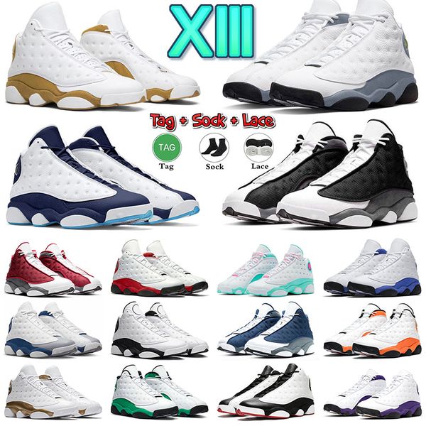 

13 13s mens basketball shoes houndstooth brave blue black cat celestine blue court purple starfish lakers chicago he got game bred blue grey