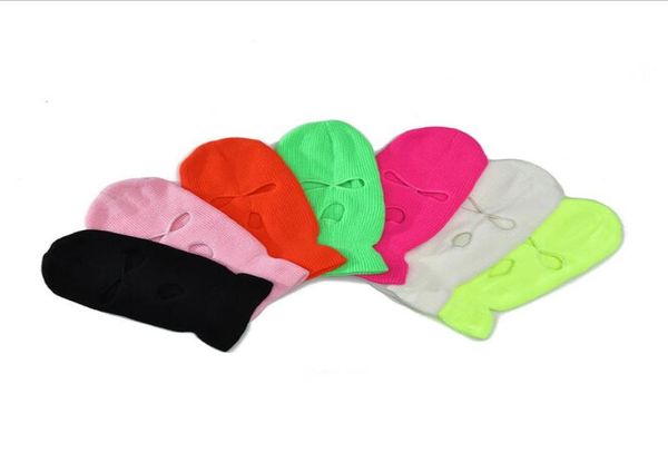 

3hole full face cover ski mask winter cap balaclava hood beanie warm tactical hat party hats 14 colors ljjk24499719724, Yellow