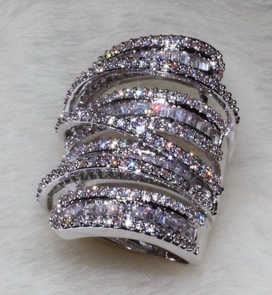 

full princess cut luxury jewelry 925 sterling siver 925 sterling silver white sapphire simulated diamond gemstones wedding women r2398982, Slivery;golden