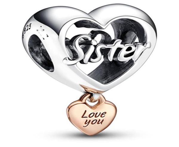 

love you sister heart 925 sterling silver charm dangle moments family for fit charms women daughter bracelets jewelry 782244c00 andy jewel78, Black