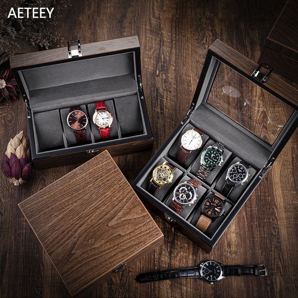 

watch boxes cases walnut watch storage box simple household advanced wood machinery watch bracelet collection display box watch box 230718, Black;blue