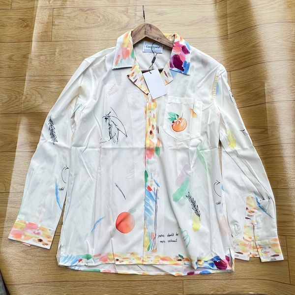 

mens casual shirts m3xl casablanca shirt couple summer daily wear shipped in one day 230718, White;black