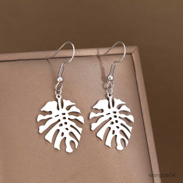 

charm stainless steel earrings female leaves vintage pendants trending products bohemian dangle earrings for women jewelry party gifts r2307, Golden