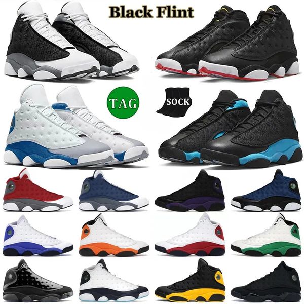 

jumpman 13 men basketball shoes 13s black flint playoffs french university blue court purple lucky green hyper royal starfish mens trainers, White;red