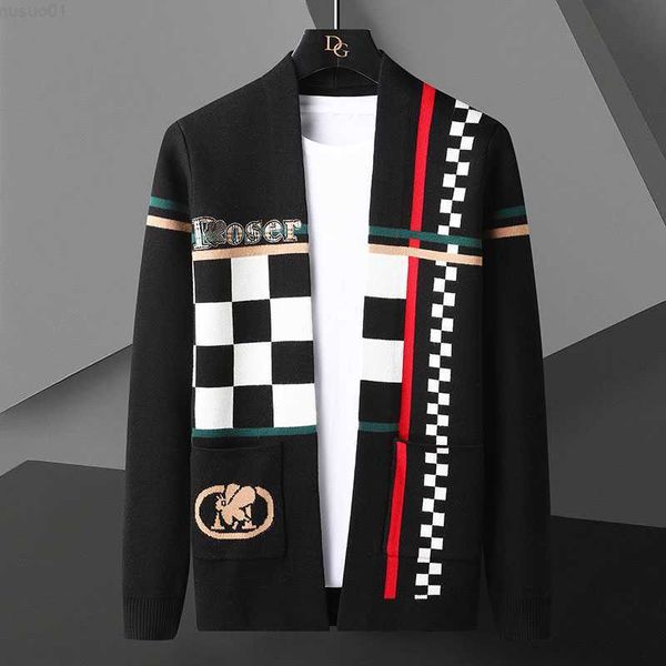 

men's sweaters autumn winter fashion men's knitted cardigan men 2022 new business stripe sweater soft warm male leisure cardigans, White;black