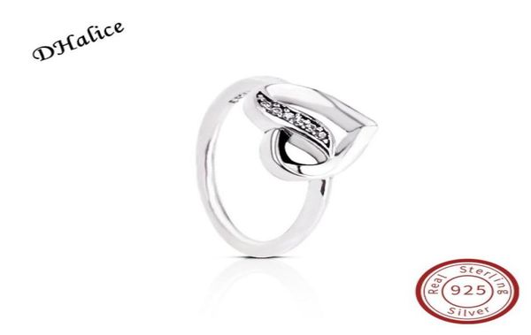 

p real 925 sterling silver cz heart diamond ring with logo style ribbons of love ring engagement jewelry for women6673967